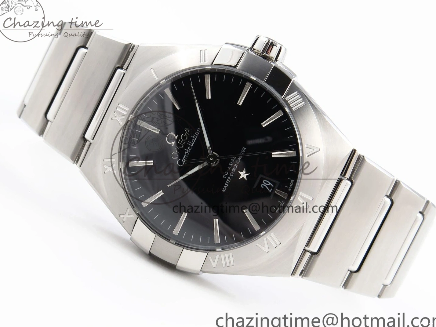 0208 Snug Constellation 39mm SS ASWF 1:1 Best Edition Black Dial on SS Bracelet A 7771